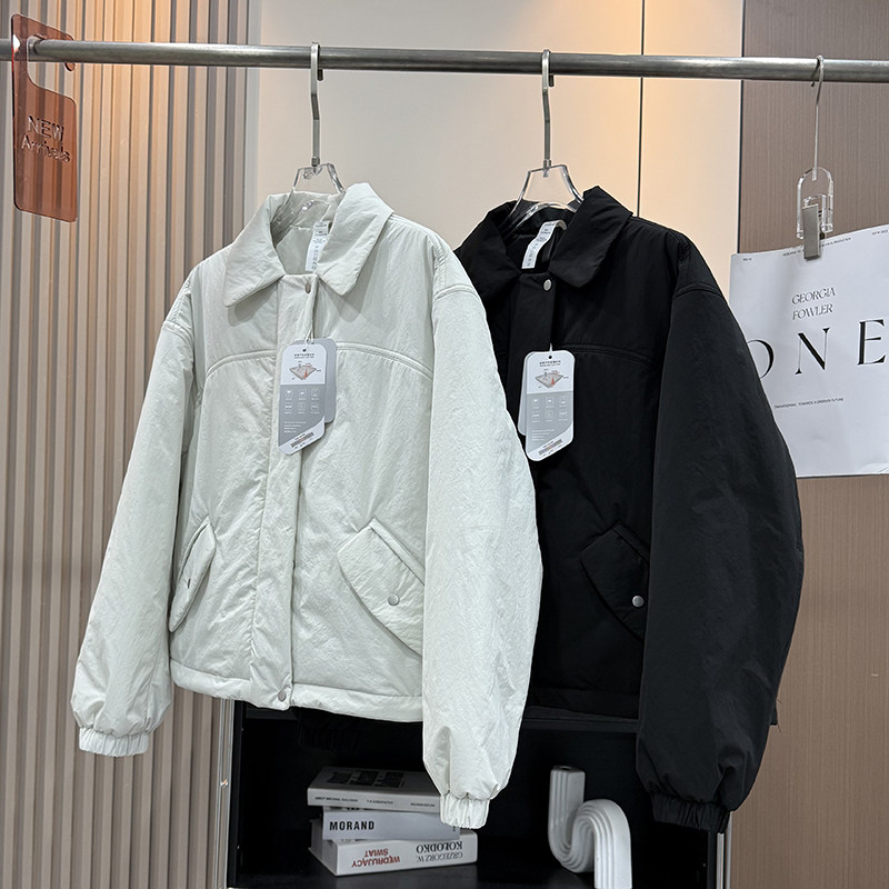 LU系风！轻盈保暖防泼水P棉夹棉保温棉翻领宽松休闲棉服外套女冬