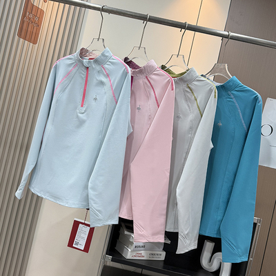 大厂订单！春季轻量化防晒透气长袖户外徒步运动速干半拉链T恤衫