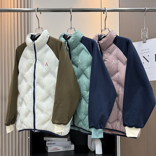 户外轻量化！男女款秋冬压胶锁温防泼水保暖拼色立领棉衣棉服外套