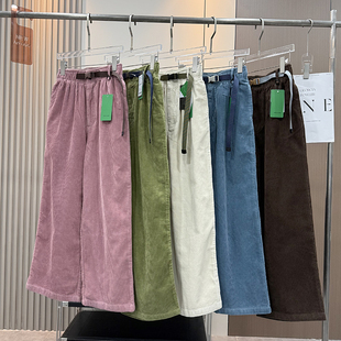 大厂订单！多巴胺色系秋冬百搭宽松加厚灯芯绒直筒休闲裤长裤女