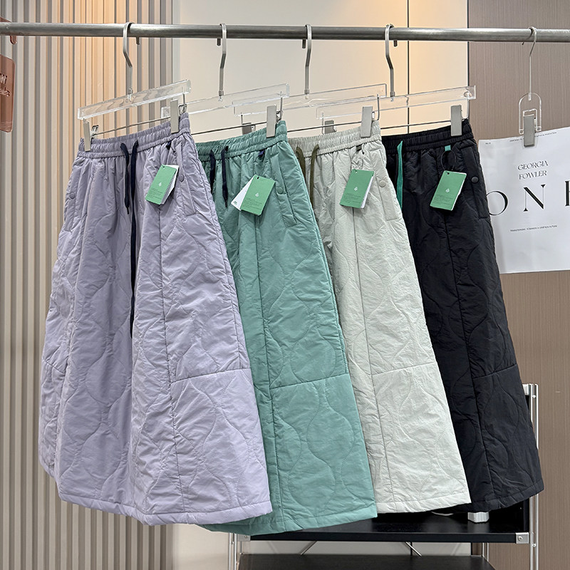 大厂订单！秋冬户外葫芦格防泼水轻量夹棉保暖棉裙中长款半身裙女