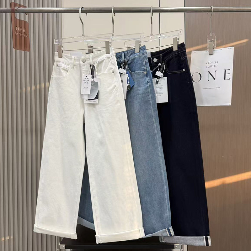 裤王力荐！美式复古高腰宽松遮胯显瘦翻边阔腿牛仔裤男友裤女春,女装/女士精品,牛仔裤,淘宝优惠券,粉丝福利购,淘宝优惠卷