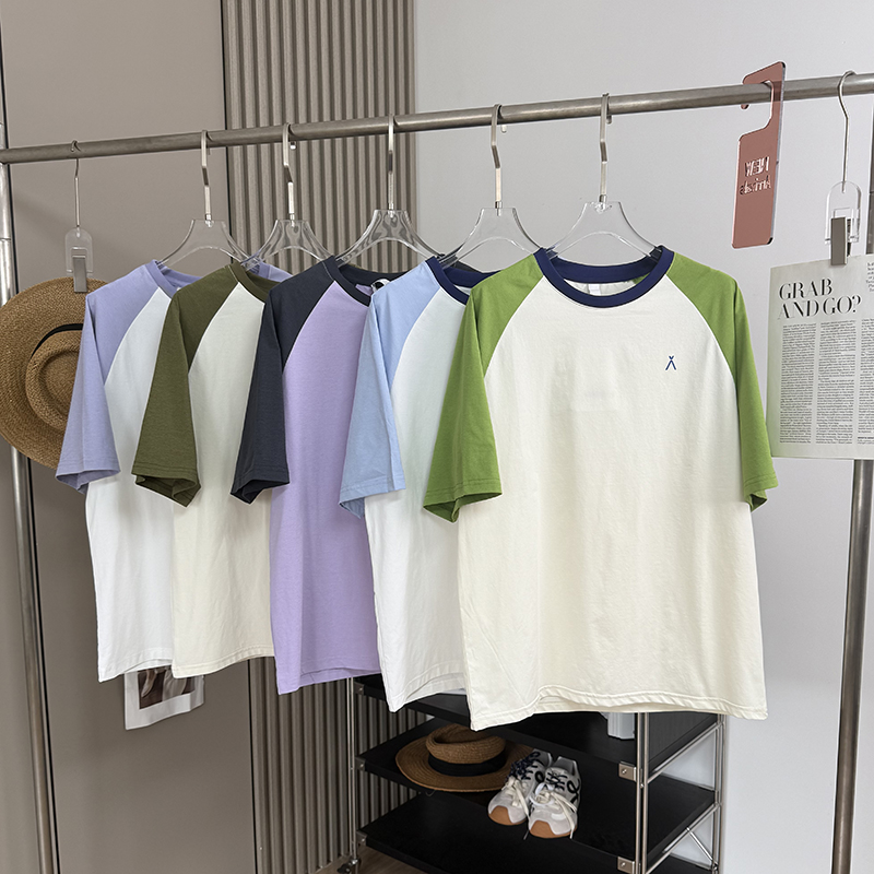 设计师线！夏季情侣款吸湿透气户外速干防晒拼色T恤圆领短袖上衣