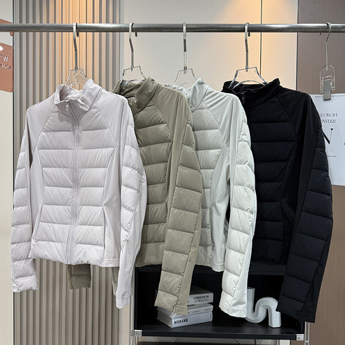 LU系风！轻薄保暖90白鸭绒修身显瘦户外运动羽绒服外套防寒内胆女