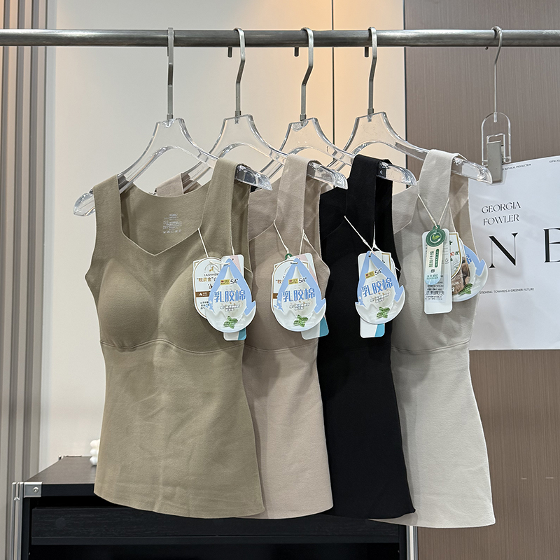 软糯亲肤！双面德绒发热+醋酸~自带胸垫一体内搭保暖背心内衣女冬