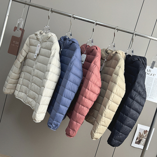 大厂订单！秋冬新款百搭轻薄90白鸭绒蓬松保暖连帽羽绒服外套女