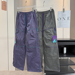 大厂订单！情侣松紧腰宽松轻量户外山系设计明线工装休闲裤长裤秋