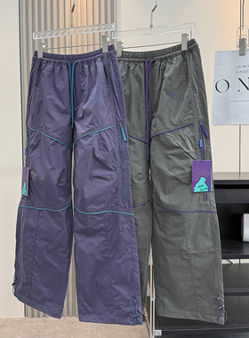 大厂订单！情侣松紧腰宽松轻量户外山系设计明线工装休闲裤长裤秋