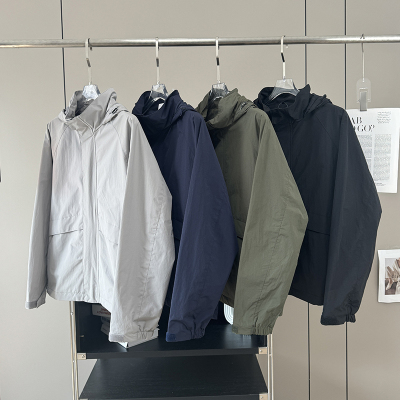 大厂日单！男女装宽松防风立领茄克耐久防水连帽冲锋衣夹克外套
