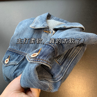 帅气轻柔休闲牛仔夹克短外套上衣