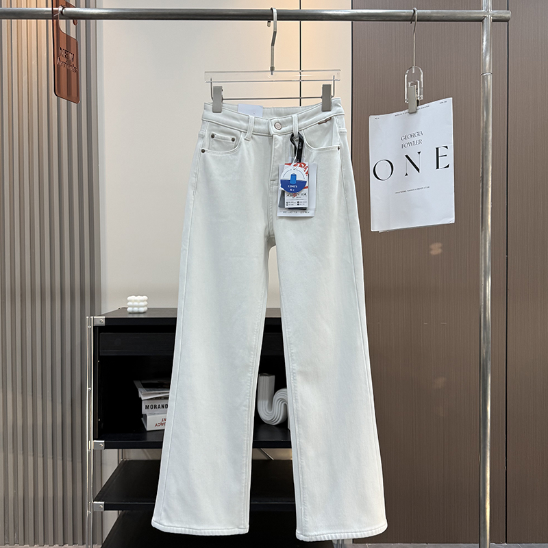 宝藏神裤！四面弹加绒加厚保暖不贴腿微喇裤直筒阔腿牛仔拖地裤女