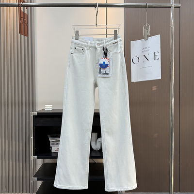 宝藏神裤！四面弹加绒加厚保暖不贴腿微喇裤直筒阔腿牛仔拖地裤女