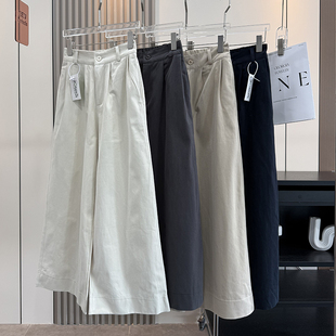 长裤 半松紧高腰遮胯显瘦简约风休闲阔腿裤 女 秋新品 梨形身材bi入