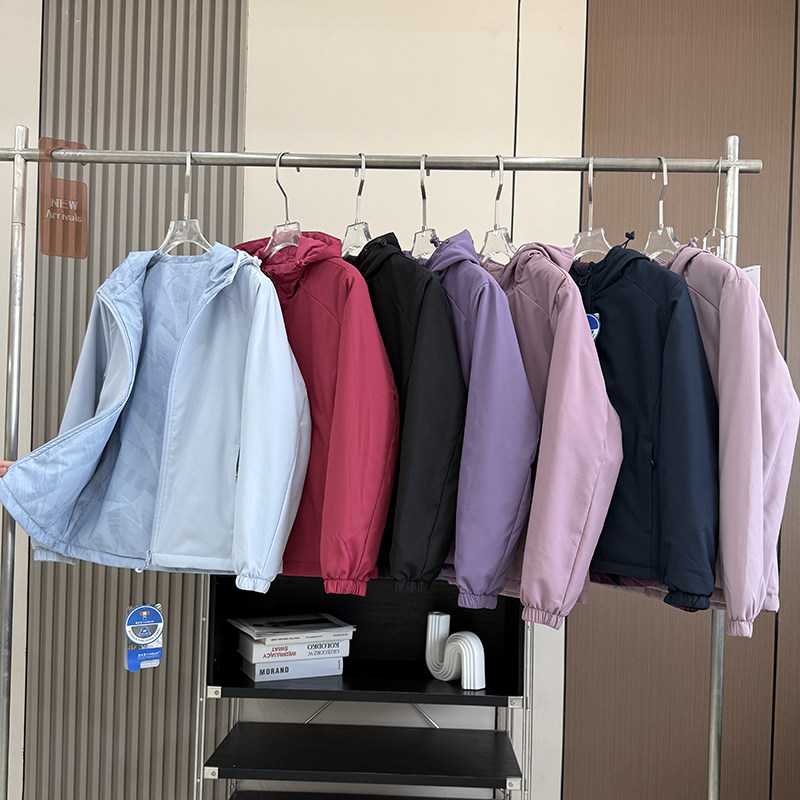 双面穿设计!男女款秋冬蓄热保暖防风户外连帽软壳冲锋衣棉服外套