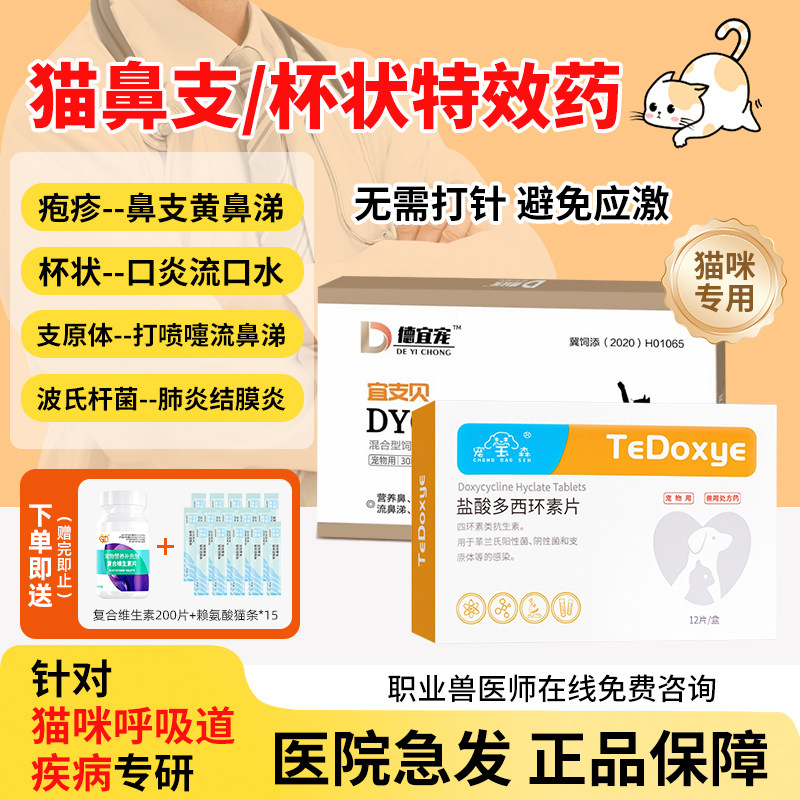 猫咪杯状病毒治疗药猫鼻支口炎