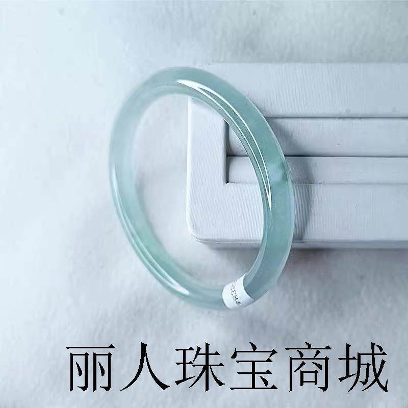 翡翠色玉镯玉手镯大小圈口玉髓玉石蓝水冰种晴底叮当镯美人镯精品