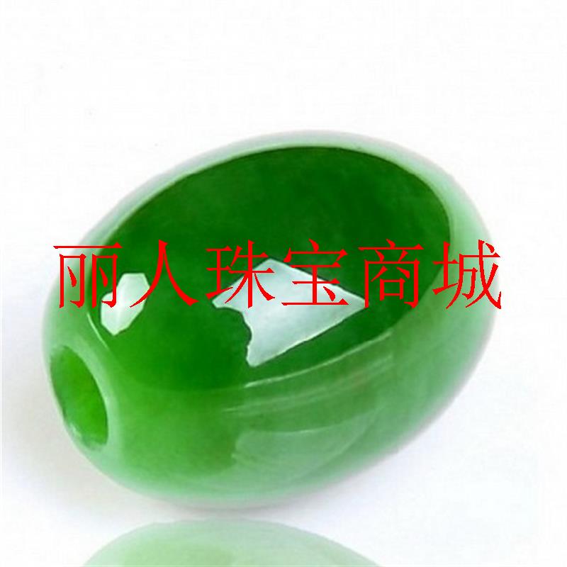 新疆和田玉碧玉转运珠吊坠冰糯种菠菜绿路路通挂件男女款锁骨项链