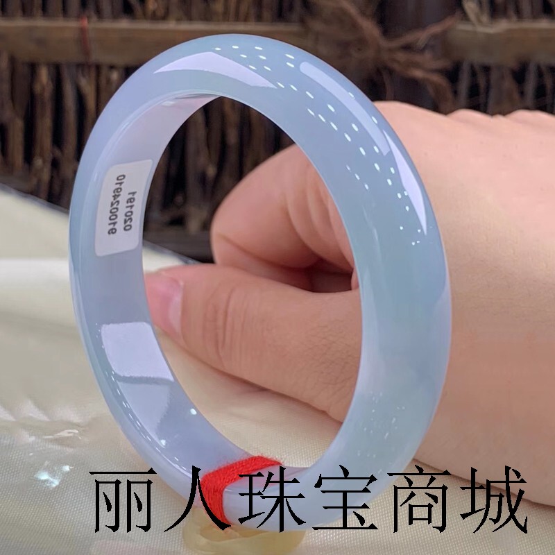 缅甸翡翠手镯正圈飘绿花冰种紫罗兰飘紫春彩玉手镯阳绿宽版正品