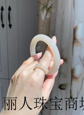 天然和田玉糖玉手镯圆条藕粉色女士羊脂玉籽料玉镯子青海昆仑玉料