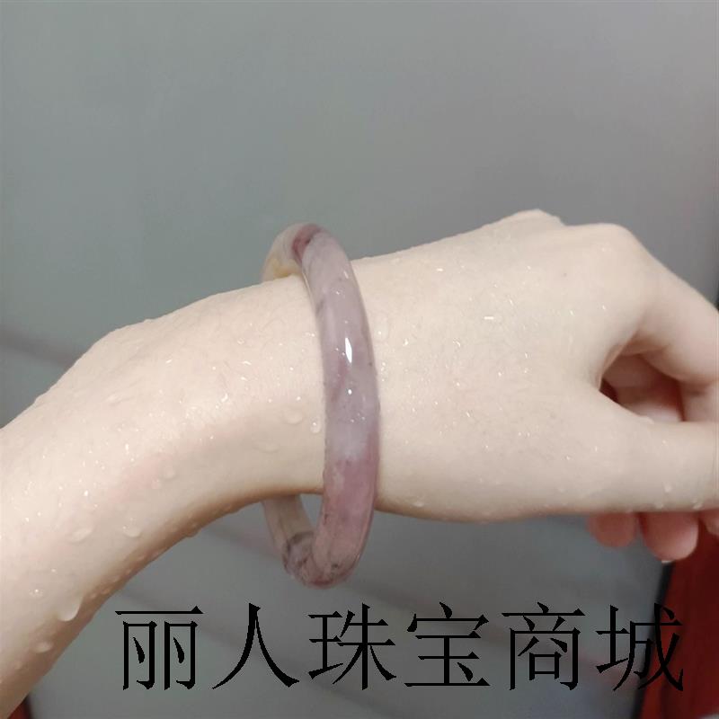新疆金丝玉和田玉手镯女款叮当镯圆细条精选品晴水少女玉手镯送礼