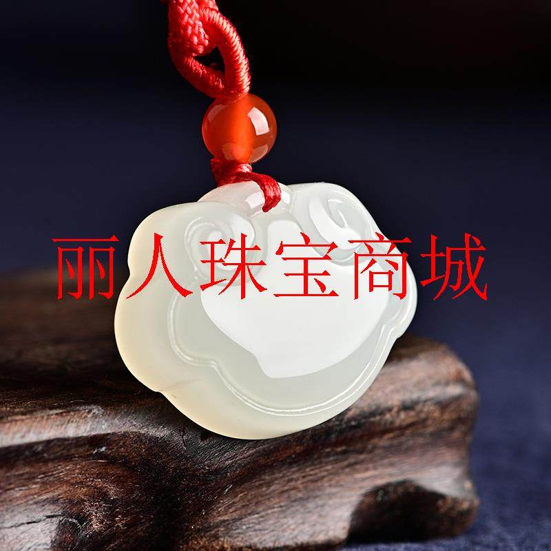 正宗和田玉吊坠女宝宝祥云平安锁小孩项链儿童婴儿长命百岁锁挂件