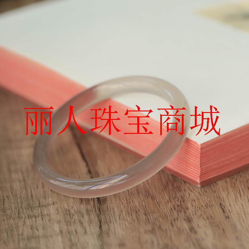 新品巴西烟灰色玛瑙手镯细圆条高冰种玉髓年轻少女款气质灰美人条