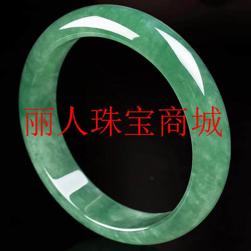 缅甸老坑冰糯种翡翠色手镯高级货油温柔青色玉石女士母亲节送礼物