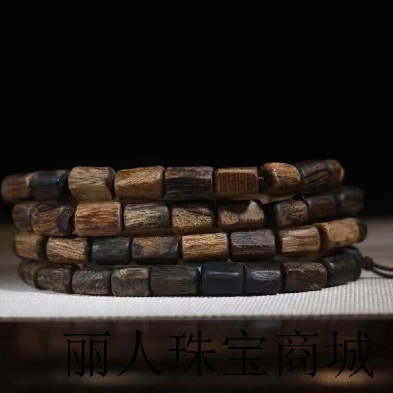 老料达拉干高油沉水级随形沉香项链手串多圈珠串原木佛珠手链送礼
