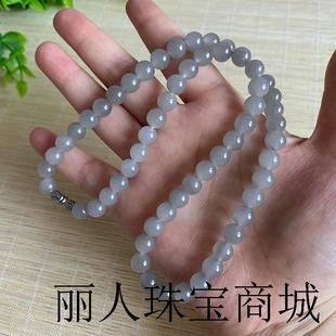 高端烟紫和田玉色项链女款圆珠8mm玉珠子项链玉石项链烟紫玉项链