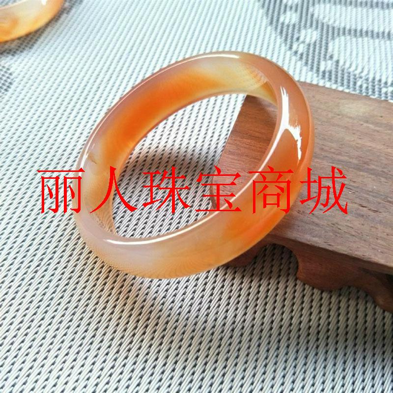精品挑选玛瑙手镯红白色玛瑙玉髓玉石加宽玉石俏色手镯飘花少女款