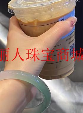 玛瑙手镯精选半山半水美人镯渐变正圈玉髓镯子冰种冰透渐变玉手镯