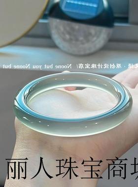 库里蓝手镯高端玉髓手镯玉石玛瑙玉镯高冰透少女气质小众轻奢手饰