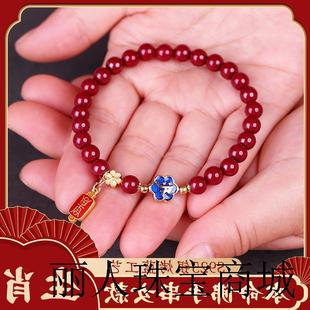 普陀山正品朱砂手串三合本命年手链六合生肖属兔牛鸡龙马鼠蛇礼物