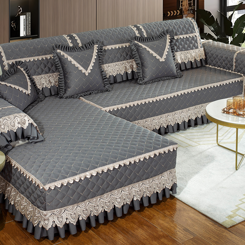 夜金鱼欧式轻奢高精密贵妃沙发套