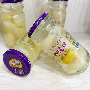 25年10月日期新款500克*6神道牌水果罐头梨子水罐头玻璃瓶罐头梨