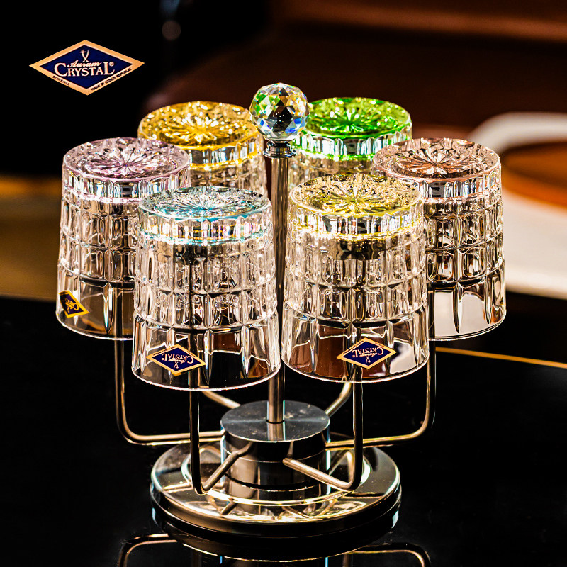 捷克BOHEMIA进口水晶玻璃创意个性彩色威士忌杯洋酒杯果汁杯酒具