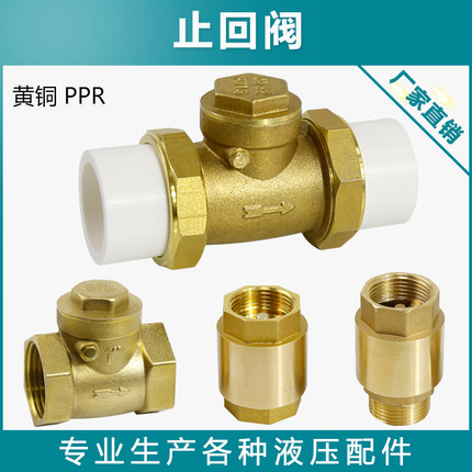黄铜卧式立式PVC止回阀逆止阀15 20PPR双活接自来水管水表单向阀