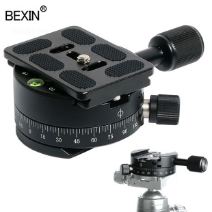 全景夹座单反相机三脚架云台夹座快装 板水平旋转底座摄影摄像平台