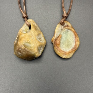 天然翡翠原石达马坎全黄玉石吊坠挂件特色手工艺原创艺术设计孤品