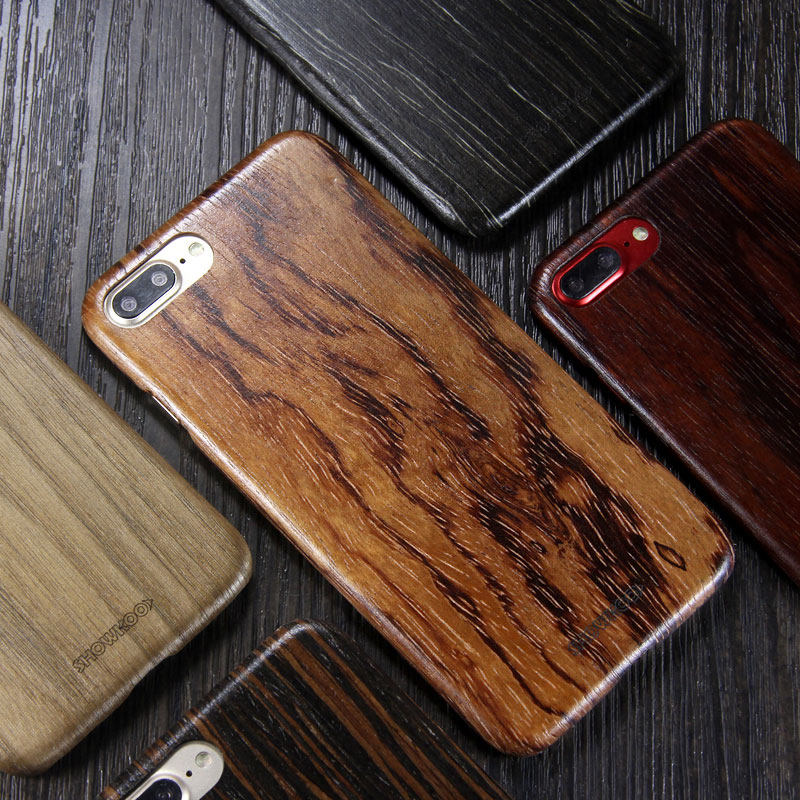 SHOWKOO Kevlar Natural Wood Ultra Slim Case Cover for Apple iPhone 8 Plus & iPhone 8 & iPhone 7 Plus & iPhone 7