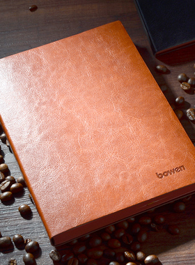 bowen博文551商务笔记本喷边设计软皮面A5记事本双层皮对表日记本定制企业LOGO办公大学生文具用品加厚25K