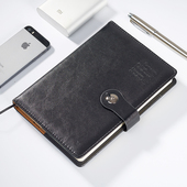 Bowen博文文具25176商务笔记本A5鸡眼扣厚本PU皮面记事本25K办公用品磁扣工作会议本子企业LOGO定制带笔插