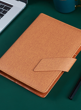 bowen博文新品9931/9930斜磁扣活页夹记事本个性创意带卡槽笔插笔记本PU皮A5B5本子9孔可拆卸替换芯商务定制