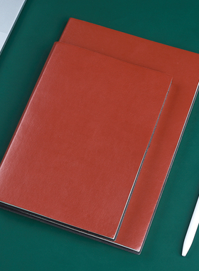 bowen博文1880-3/2580-3简约PU软皮面记事本A5B5办公学习课堂笔记本商务风本子工作会议记录本支持个性定制