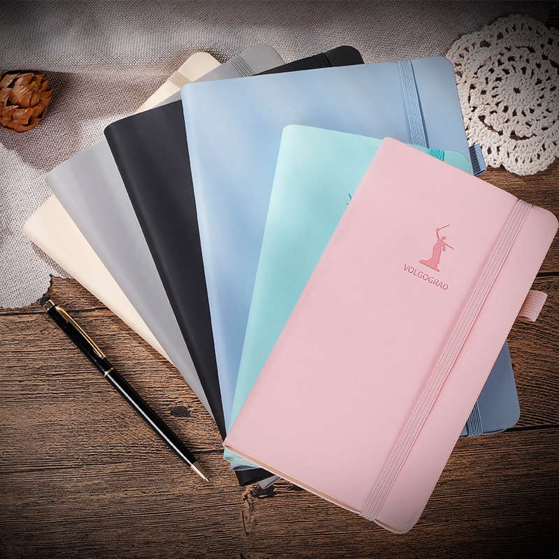 博文2520-5/4820-5可定做A5绑带记事本有口袋 软皮笔记本 A6本子商务记事本学生日记本本文具logo定制