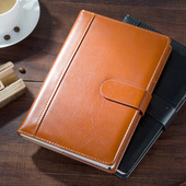 bowen博文25177 工作会议记录本复古本子 18177磁扣商务笔记本A5B5创意拼接日记本加厚办公用品文具PU皮面精装