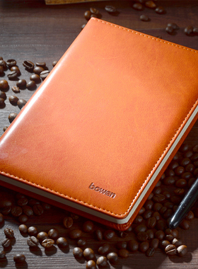 bowen博文A4-120简约商务笔记本A4大本子16KPU皮面记事本办公用品文具工作会议笔记录本企业LOGO定制压印定做