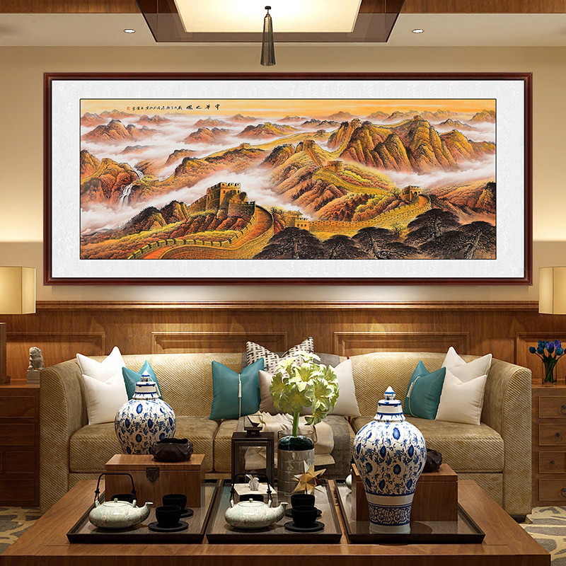现代5D钻石画满钻客厅中式新款大幅万里黄金满地长城贴钻石十字绣