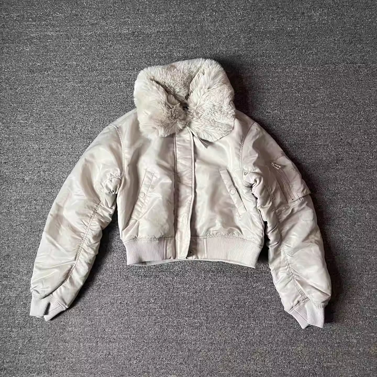 2026品牌毛领薄款立领秋冬季外套女款潮流棒球服宽松短款棉衣夹克