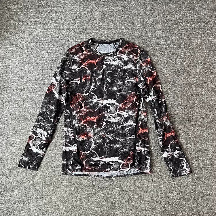 瑞典运动超轻跑步春秋季薄款吸汗花色速干男款修身T恤透气男长袖